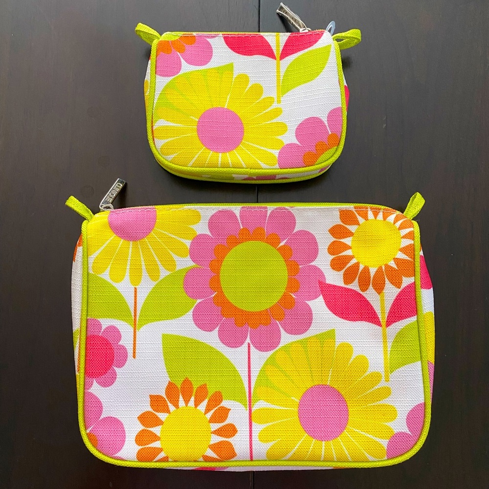 Clinique floral cosmetic bags